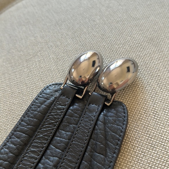 Vintage black leather belt main image 5